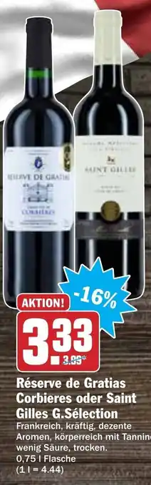 AEZ Réserve de Gratias Corbieres oder Saint Gilles G. Sélection 0,75L Angebot