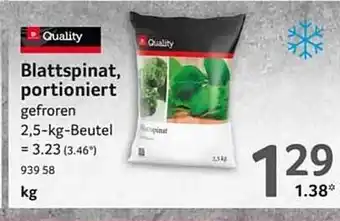 Selgros Quality blattspinat, portioniert Angebot