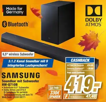 expert Octomedia Samsung Soundbar mit Subwoofer HW-Q710B Angebot