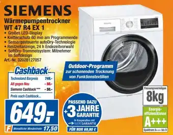 expert Techno Land Siemens Wärmepumpentrockner WT 47 R4 EX 1 Angebot