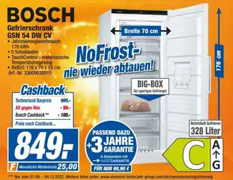 expert Techno Land Bosch Gefrierschrank GSN 54 DW CV Angebot