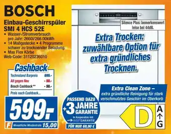 expert Techno Land Bosch Einbau Geschirrspüler SMI 4 HCS 52E Angebot