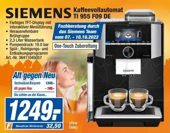 expert Techno Land Siemens Kaffeevollautomat TI 955 F09 DE Angebot