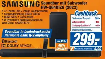 expert Techno Land Samsung Soundbar mit Subwoofer HW-Q64BIZG (2022) Angebot