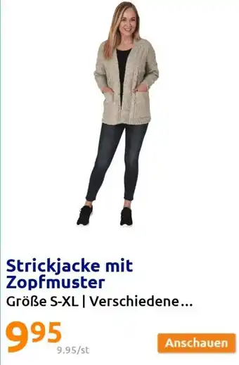 Action Strickjacke mit Zopfmuster Größe S-XL Angebot