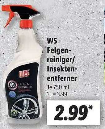 Lidl W5 felgenreiniger oder insektenentferner Angebot