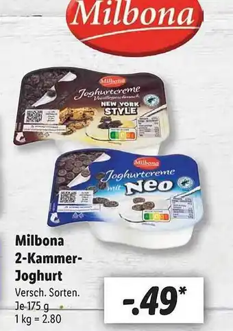 Lidl Milbona 2-kammer-joghurt Angebot