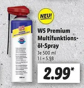 Lidl W5 premium multifunktionsöl-spray Angebot