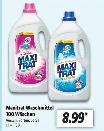 Lidl Maxitrat waschmittel 100 wäschen Angebot