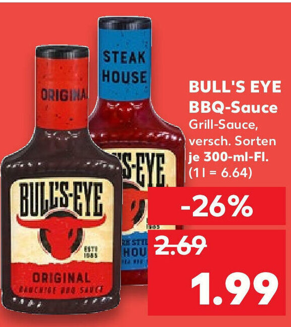 Bull's Eye BBQ Sauce 300ml Angebot bei Kaufland
