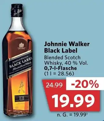 Combi Johnnie Walker Black Label 0,7L Flasche Angebot