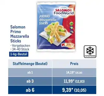 METRO Salomon FoodWorld Mozzarella Sticks 1kg Angebot