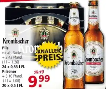 Multi Markt Krombacher Pils 24x0,33 L Fl. oder Pilsener 20x0,5 L-Fl. Angebot