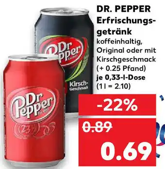 Kaufland Dr. Pepper Erfrischungsgetränk 0,33L Angebot