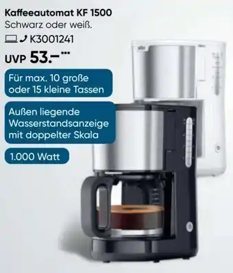 Galeria Braun Kaffeeautomat KF 1500 Angebot