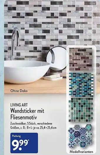 Aldi Nord Living art wandsticker mit fliesenmotiv Angebot