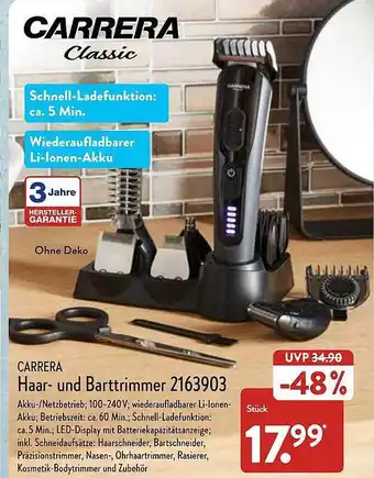 Aldi Nord Carrera haar- und barttrimmer 2163903 Angebot
