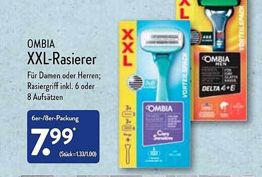 Ombia xxl-rasierer Angebot bei Aldi Nord