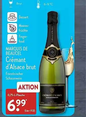 Aldi Nord Marquis de beaucel crémant d'alsace brut Angebot