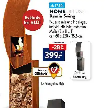 Aldi Süd Home deluxe kamin swing Angebot