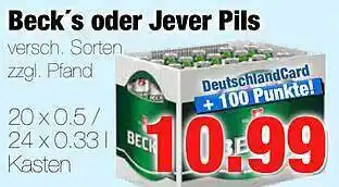 Edeka Scherer Beck's oder jever pils Angebot