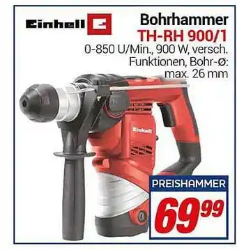 CENTERSHOP Bohrhammer th-rh 900-1 einhell Angebot