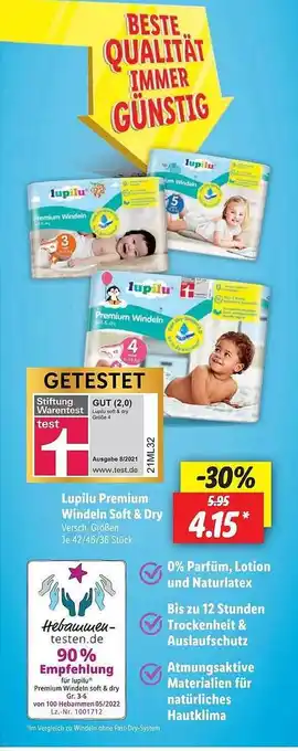 Lidl Lupilu premium windeln soft & dry Angebot