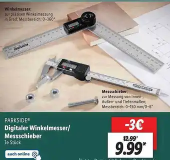 Lidl Parkside digitaler winkelmesser oder messschieber Angebot