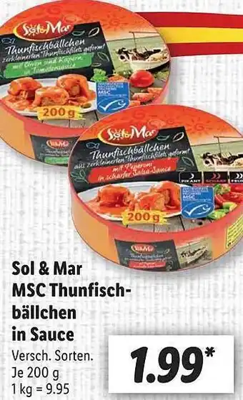 Lidl Sol&mar msc thunfischbällchen in sauce Angebot