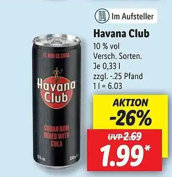 Lidl Havana club Angebot