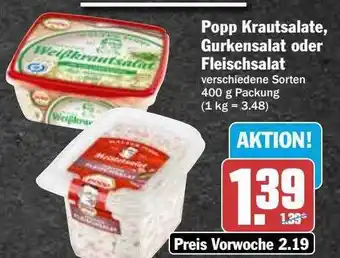 Hit Popp krautsalate, gurkensalat oder fleischsalat Angebot