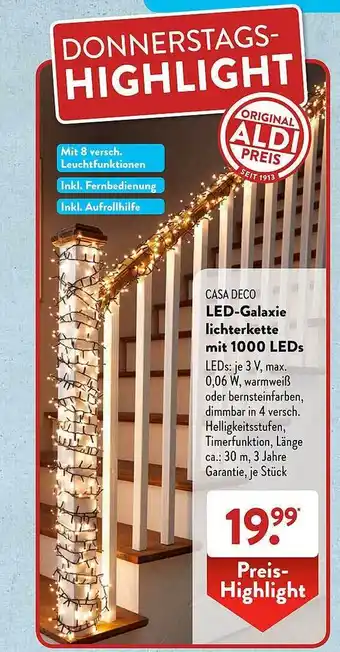 Aldi Süd Casa deco led-galaxie lichterkette mit 1000 leds Angebot