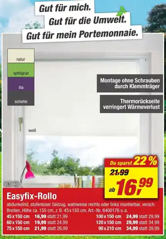 toom Baumarkt Easyfix Rollo Angebot