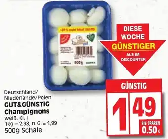 Edeka Gut & Günstig Champignons 500 g Schale Angebot