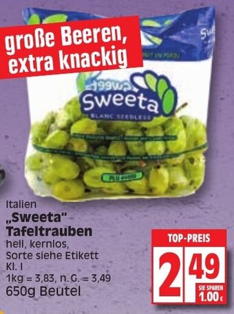 Edeka Sweeta Tafeltrauben 650 g Beutel Angebot