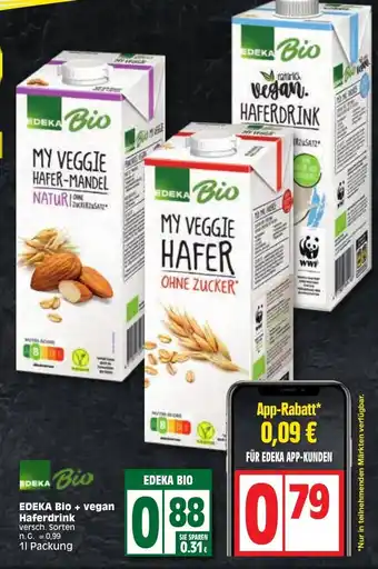 Edeka Edeka Bio+Vegan Haferdrink 1 L Packung Angebot