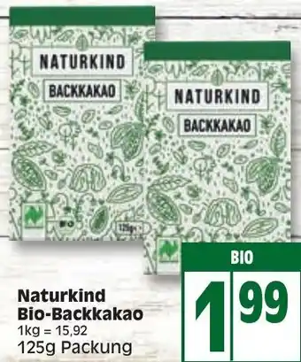 Edeka Naturkind Bio Backkakao 125 g Packung Angebot