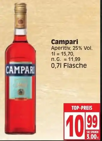 Edeka Campari Aperitiv 0,7L Flasche Angebot