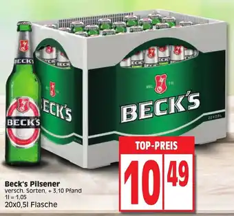 Edeka Beck's Pilsener 20x0,5L Flasche Angebot