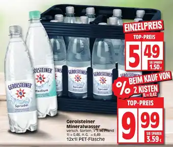 Edeka Gerolsteiner Mineralwasser 12x1L PET Flasche Angebot