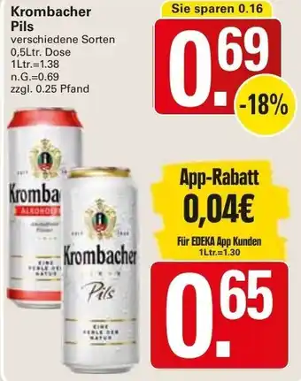 WEZ Krombacher Pils 0,5Ltr. Dose Angebot