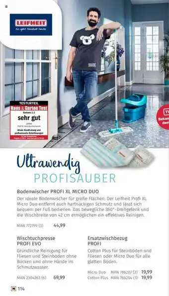 Müller Bodenwischer profi xl micro duo, wischtuchpresse profi evo oder ersatzwischbezug profi Angebot