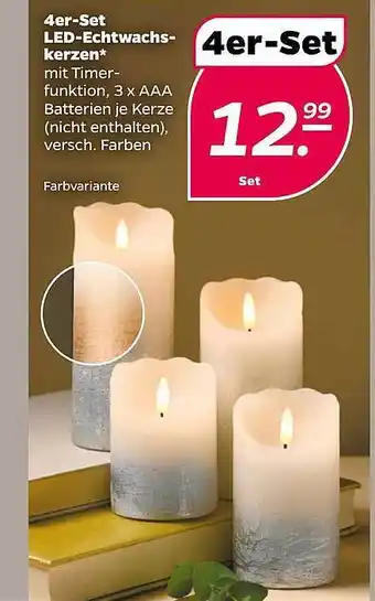 NETTO 4er-set led-echtwachskerzen Angebot