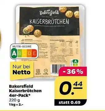 NETTO Bakersfield kaiserbrötchen 4er-pack Angebot