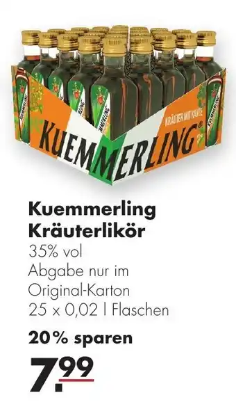 Handelshof Kuemmerling Kräuterlikör 25x0,02 L Flaschen Angebot