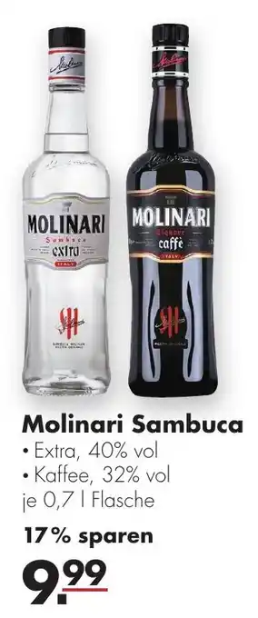 Handelshof Molinari Sambuca 0,7 L Flasche Angebot