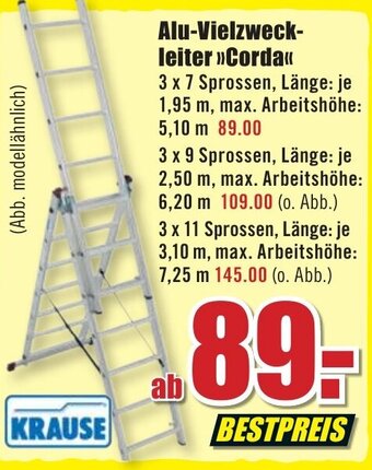 B1 Discount Baumarkt Krause Alu Vielzweckleiter ,,Corda" Angebot