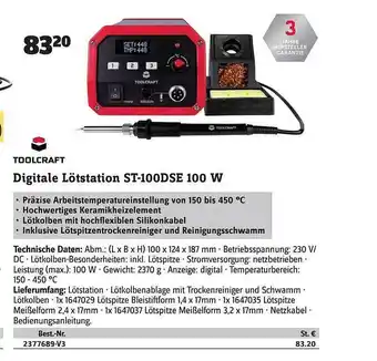 Conrad Toolcraft digitale lötstation st-100dse 100 w Angebot