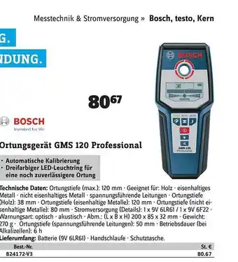 Conrad Bosch ortungzgerät gms 120 professional Angebot