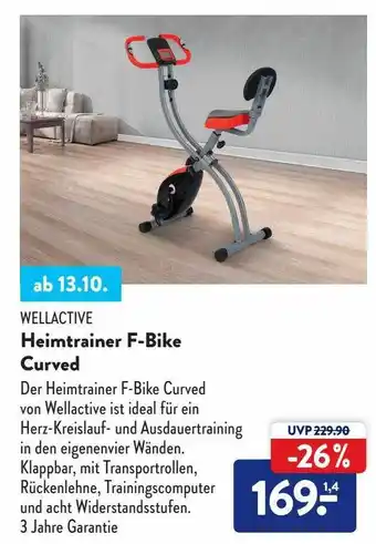 Aldi Süd Wellactive heimtrainer f-bike curved Angebot